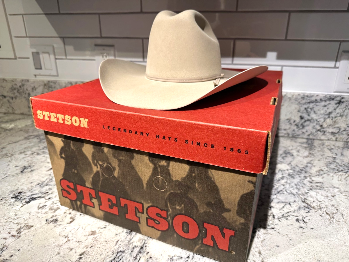 STETSON XXXXX Vintage Beige Western Cowboy Hat Size 55 6 7/8 IOB