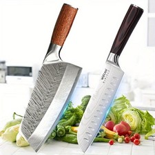 1-2PCS Kitchen Knife Set Santoku Chef Vegetable Chopper Paring Cleaver Sashimi
