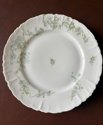 Vintage Habsburg Austria Mortiz Zdekauer China Blue Green Floral Dinner Plate