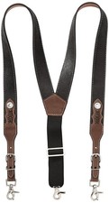 Nocona Men's Top Hand Leather Suspender, black/brown, Large