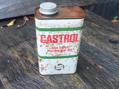 Vintage Ölkanne Quart Castrol Lösungsmittel Spülung, Castrol Öl Dose