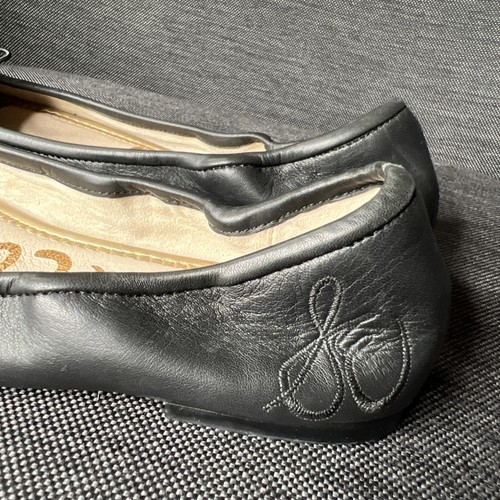 Sam Edelman Negro Ballet Pisos Mujer 8.5 Felicia Cuero Punta Redondeada Arco Usado en Excelente Condición - Imagen 3 de 13