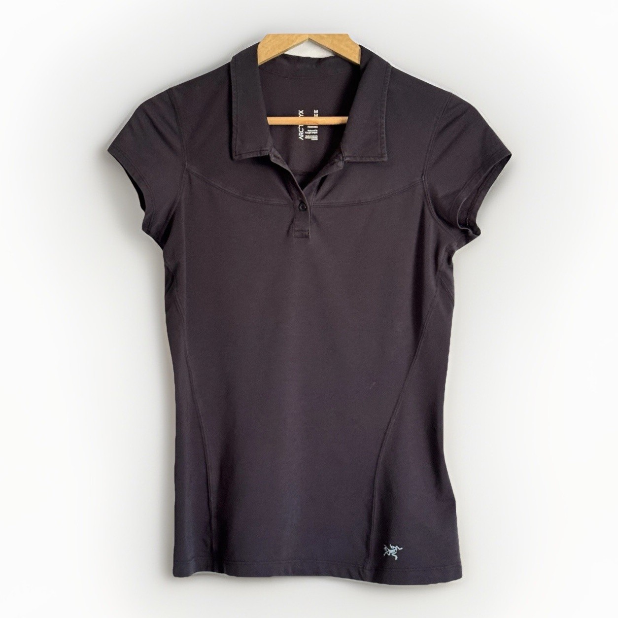 ARC'TERYX Polo donna Arcteryx vestibilità rilassata taglia media nera manica corta cappuccio casual