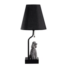 Modern Poodle Table Lamp with USB-C/USB-A Charging Ports, Portable Nightstand...