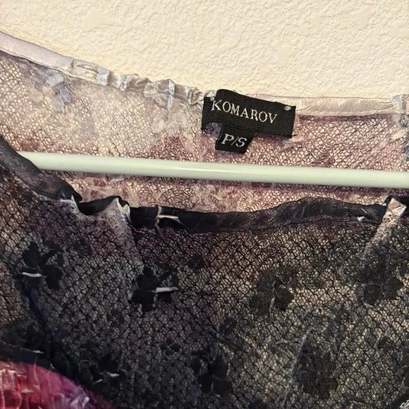 Vestido Vintage KOMAROV Malla Estampado Floral Talla S Nuevo Con Etiquetas Foto 3 de 4