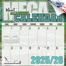 MegaCalendars 2025–2026 Academic Wall Planner Monet - July 2025–July 2026