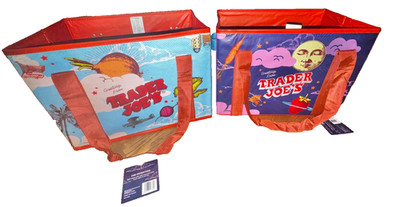 TRADER JOES TOTES NWT (SET OF 2) collapsible tote bag-new!