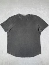 Buck Mason T Shirt Mens L Gray Slub Crewneck Cotton Curved Hem Made In USA