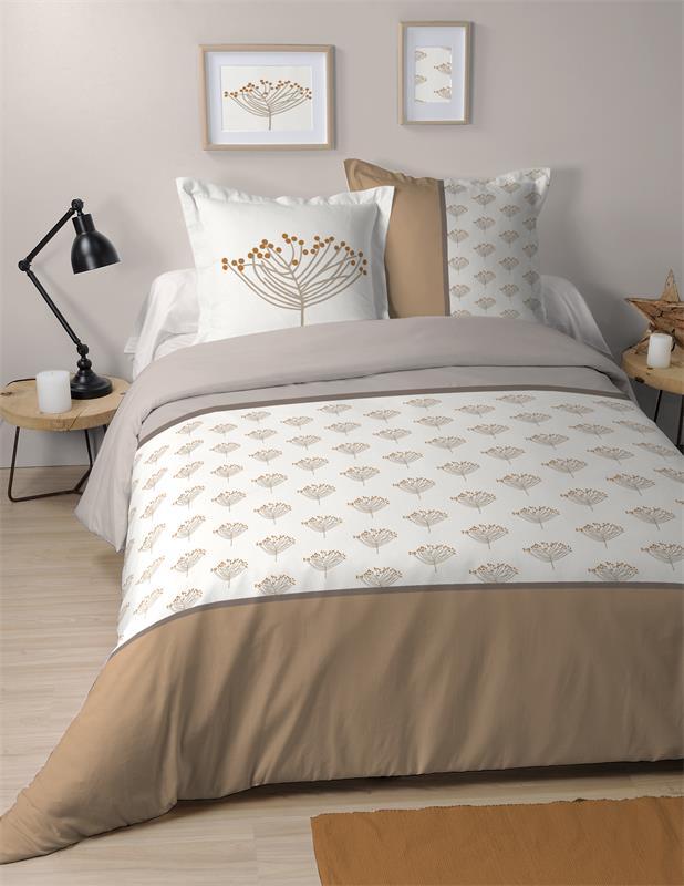 Freyamy Housse De Couette Fleurie 240x260+2 Taie D'oreiller 65x65cm Beige Coloré Feuilles Floral Parure De Lit 2 Personnes Adulte Sets De Housse Couette En Microfibre Avec Fermeture Éclair