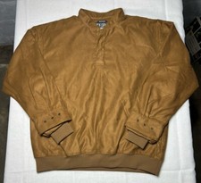 Zero Restriction Windshirt Pullover Jacket Mens Large Golf Microsuede Choc Brown