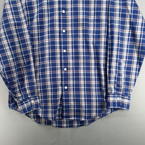 Gant Shirt Mens M Blue White Foxhunt Plaid Long Sleeve Pocket Button Down - Picture 4 of 9