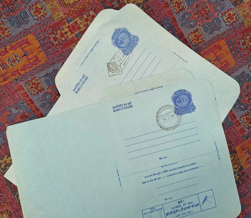 INDIA - 17 AEROGRAMMI SELEZIONATI / LETTERA INTERNA - CON CANCELLAZIONI SPECIALI - Foto 4 di 7