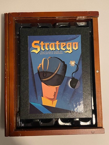 STRATEGO Game Collection MB Hasbro 2010 WOODEN BOOKSHELF BOX Open Box Unused - Picture 4 of 9