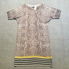 Ann Taylor LOFT Women’s Dress Large Snake Skin Print Wool S/S #503