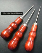 3 Beading awls 5" leather punching pin pushing sewing jewelers hand tools T038B