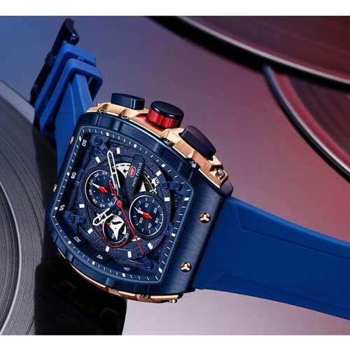 Herren Luxus Rechteckig Einfach Leuchtend Automatik Mechanische Mode Uhr Neu - Bild 3 von 22