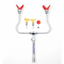 Universal Airless Paint Spraying Sprayer Gun Extension Pole Double Nozzle +Tips