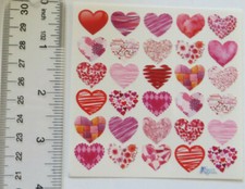 Violette Stickers - RED HEARTS - 4x4 Square Sheet of 1/2" Hearts K82