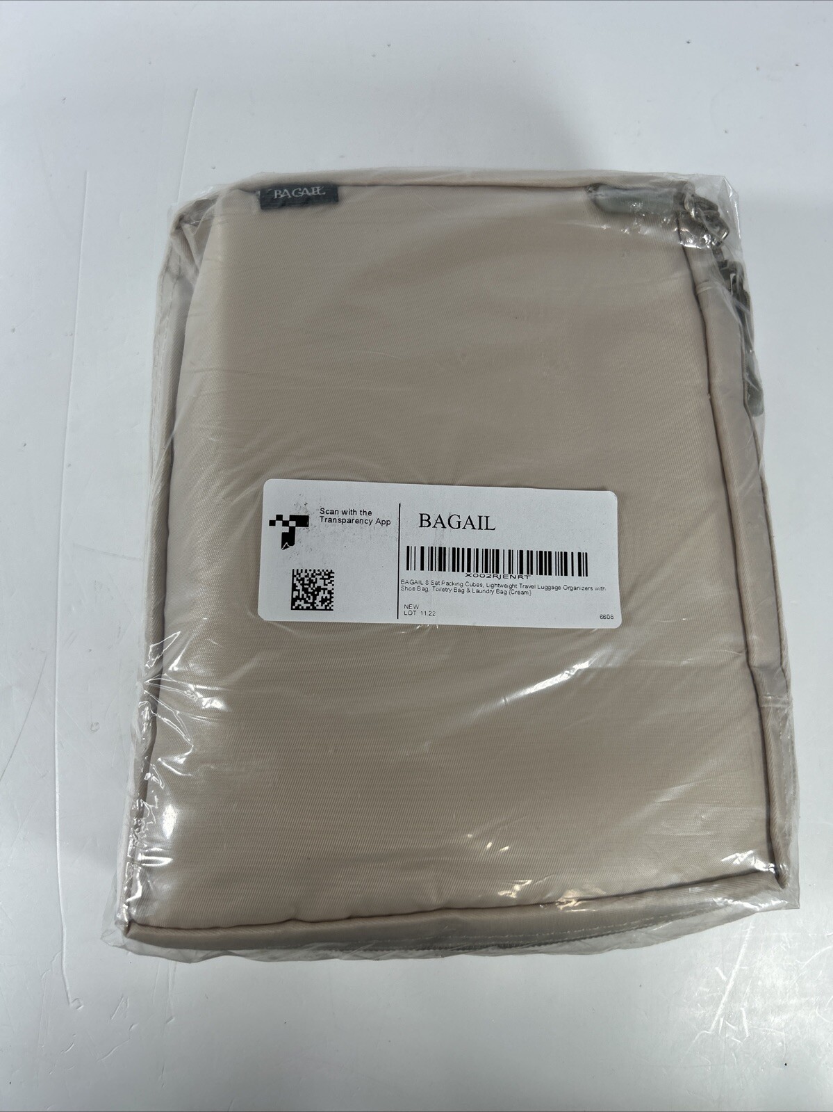 BAGAIL 8-Set Cream Travel Packing Cubes for Luggage Organization-image