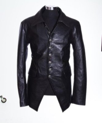 New Men's Black Leather Shirt Blazer Pure Lambskin Custom Made Coat Blazer