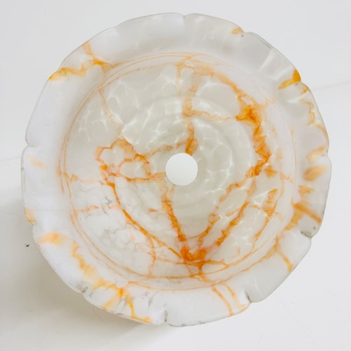 Vintage Art Deco Mid Century Marbled Opaque/Milk Glass Lampshade - Picture 5 of 5