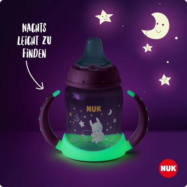 NUK First Choice Trinklernflasche Night 150ml mit Trinktülle mit Leuchteffekt - Bild 3 von 4