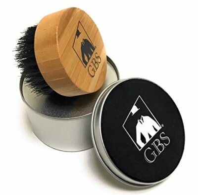 GBS Premium Bamboo Compact Wood Brush with Travel Canister
