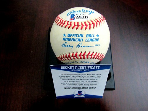WHITEY FORD HOF 74 WS MVP 1961 YANKEES SIGNED AUTO VINTAGE OAL BASEBALL BECKET - Picture 2 of 3