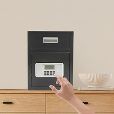 Digital Safe Box Deposit Safe with Drop Slot Passwords & Keys For Home Office