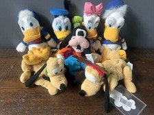 Disney Store Bean Bag 8" Plush Vintage Lot of 7 Mixed Characters