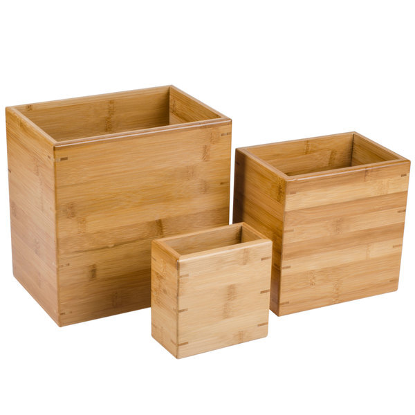 Dark Bamboo Riser Set 3 Piece American Food Display - American Metalcraft