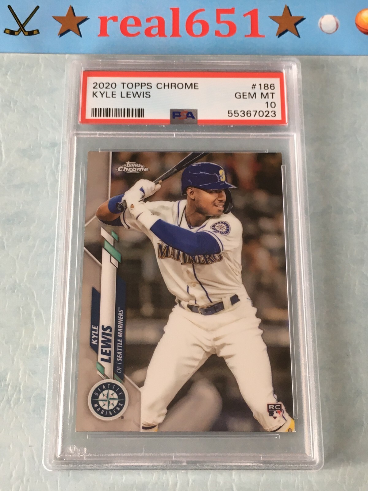 2020 Topps Chrome #186 KYLE LEWIS Rookie | Perfect PSA 10 Gem Mint | Seattle RC