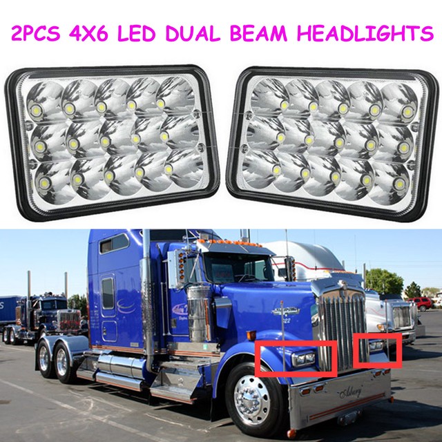 2x LED Headlights Bright for Kenworth T400 T600 T800 W900B W900L