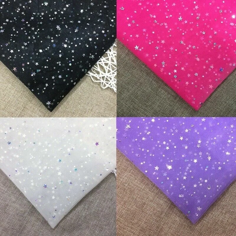 Netz Pailletten Laser Stoff Sheer Stars Gepunktet DIY Tutu Kleid Kostüm Wanddeko - Bild 2 von 4