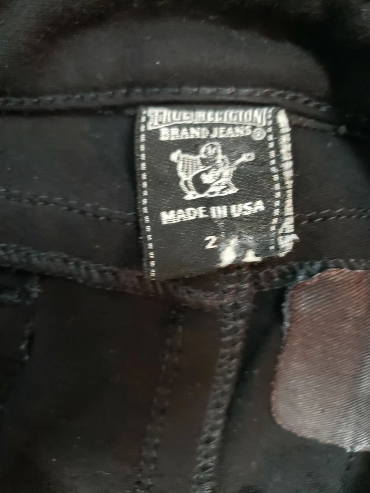 Pantalones de mezclilla ajustados elásticos suaves negros True Religion Stella talla M Foto 4 de 4