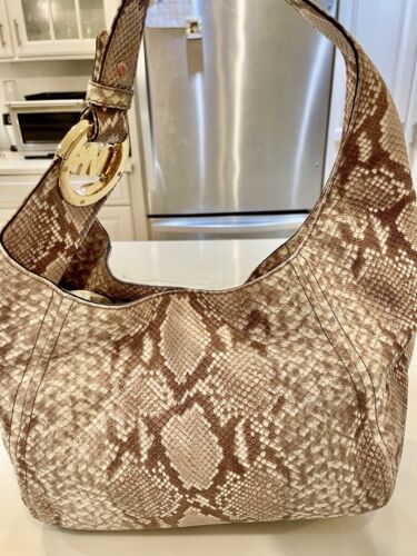 Large Michael Kors python handbag - Picture 3 of 9