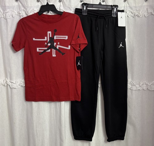 Nike Air Jordan Boy's Jumpman Fleece HOODIE, T-SHIRT & JOGGERS Set L 14 16 NWT - Picture 6 of 8