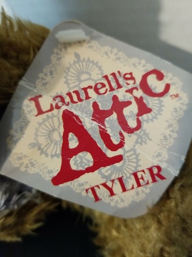 NEW LITTLE LAURELL'S ATTIC TYLER TEDDY PLUSH PATCHES BEAR BLUE BOW PLUSH ANIMAL - Picture 4 of 7