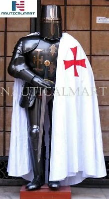 Armor Mittelalterlicher Schwarzer Rüstungsanzug Kreuzritter Ganzkörperkostüm - Bild 1 von 2