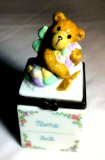 PerJinkities Porcelain Teddy Bear Trinket Box