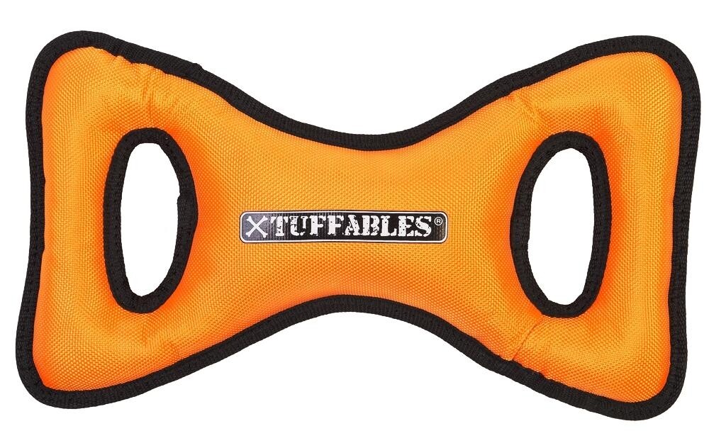 Tuffables Tuffa-Tug Dog Tug Chew Pull Toy Tough Orange