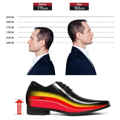 US 9 EU 42 CHAMARIPA ‎ Elevator Shoes Mens Height Increase Black Dress Shoes NEW Amazon.com | CHAMARIPA Elevator Shoes for Men | Invisible  main image 3