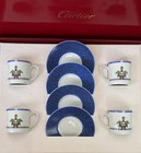 Very Rare CARTIER - "La Maison Venitienne" Limoges Tea Set Cups and Saucer Lapis — photo 1
