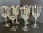 6 Vintage Anchor Hocking Clear Crystal Legacy Wine Glasses