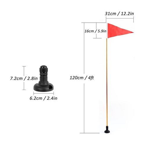 Kayak Seguridad Bandera Canoa Bandera Poste Base Plegable Kayak Visibilidad Kit - Imagen 4 de 16