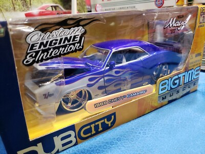 Jada Toys 1:24 DUB City 1969 Chevy Camaro Blue With Flames