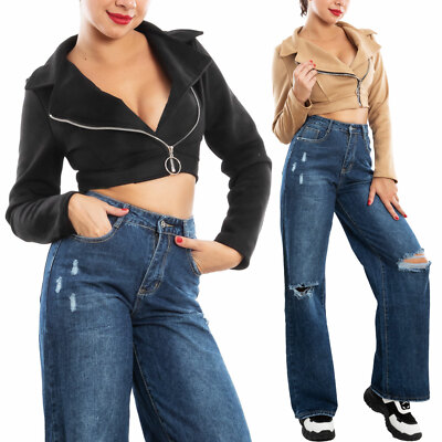 TOOCOOL VI-82654 Women's Short Nail Zip Neck Suede Jacket Vest