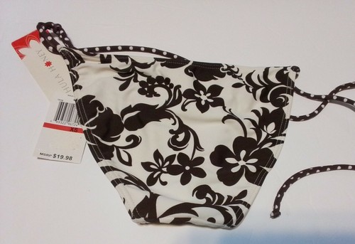 New Hula Honey Women's Brown Floral Tie Side Swim Bottom Size XS - Picture 6 of 7
