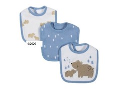 Wonder Nation Baby Boy 3-Piece Blue Bears Bibs One Size