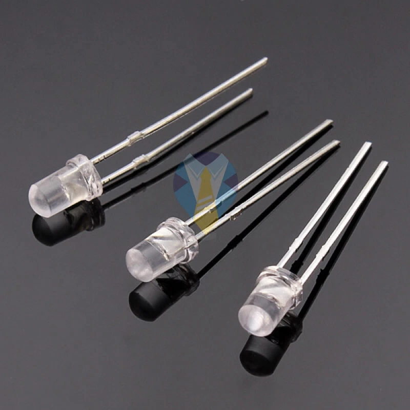 DIODI LED 3 - 5 mm + RESISTENZE 12V OMAGGIO BIANCHI BLU ROSSO VERDE ARANCIONE - Immagine 3 di 4